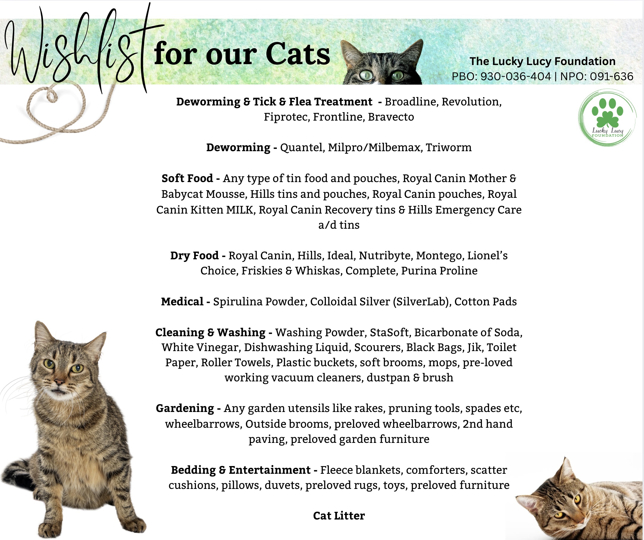 Cattery Wishlist